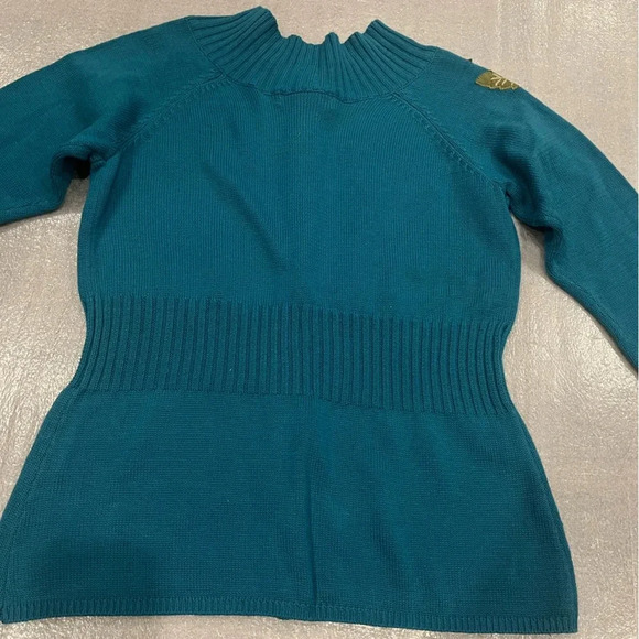 [L]Vintage  Classic Elements Crochet Knit Green Button Floral Sweater Cardigan - Picture 8 of 8